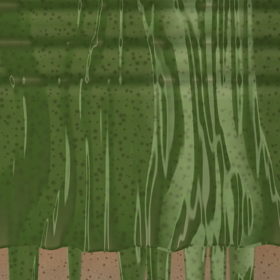 Detail of tile 011: thrown grooves and the dip line