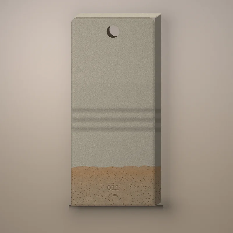Tile 011 before firing: a chalky, unfired coat