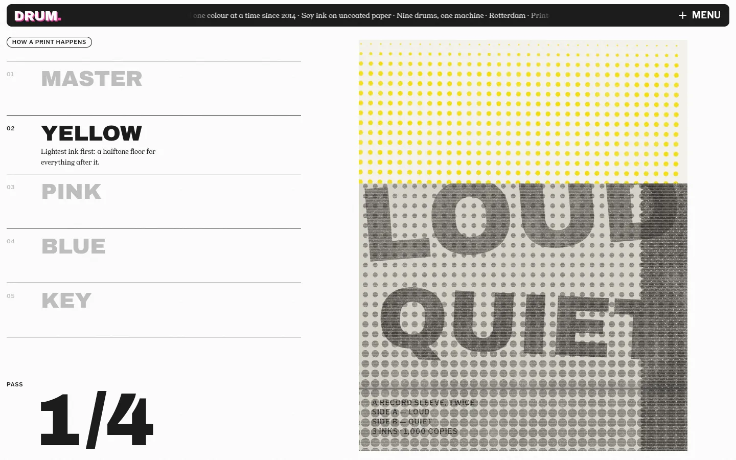 DRUM: a screen further down the page