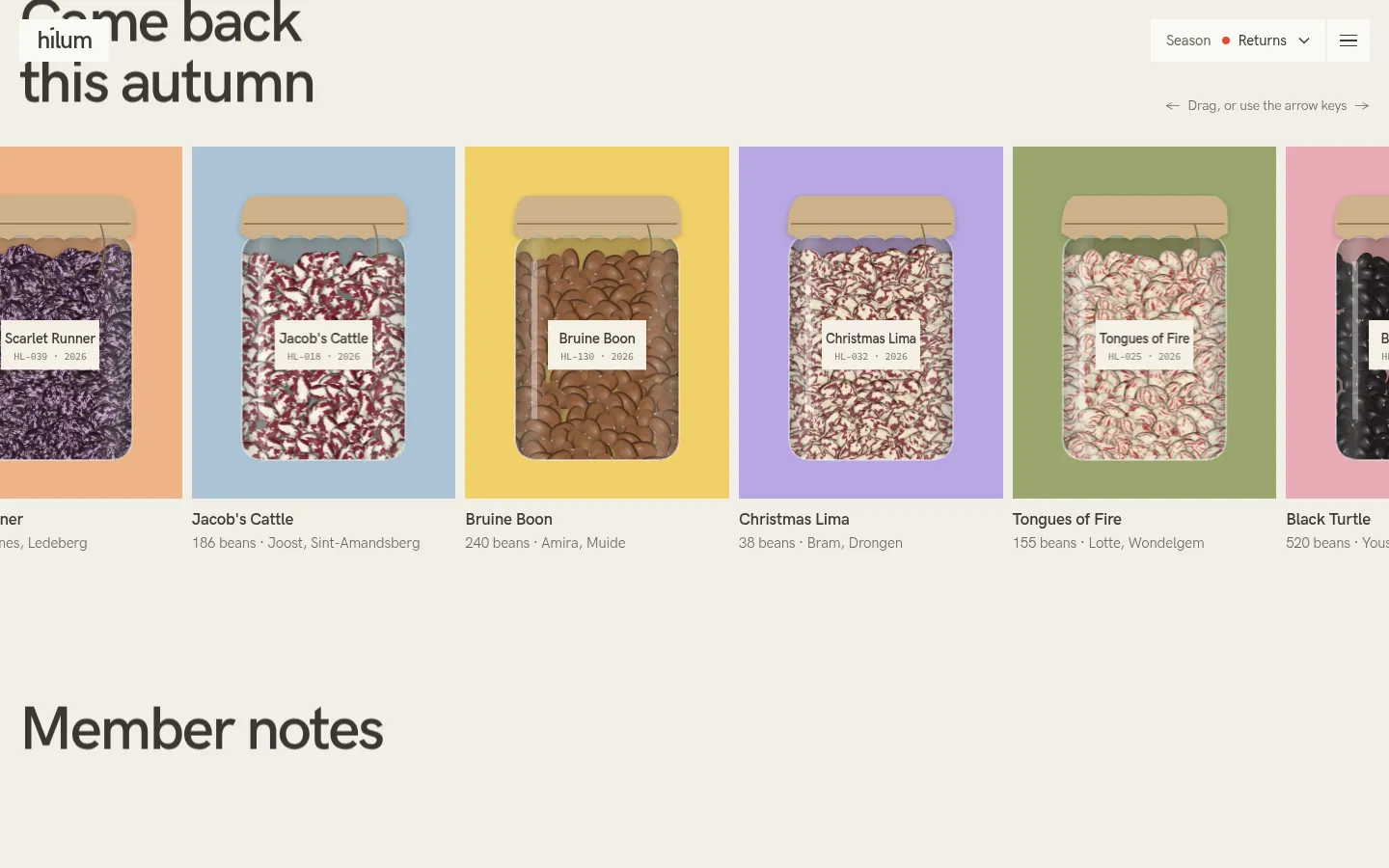 HILUM: a screen further down the page
