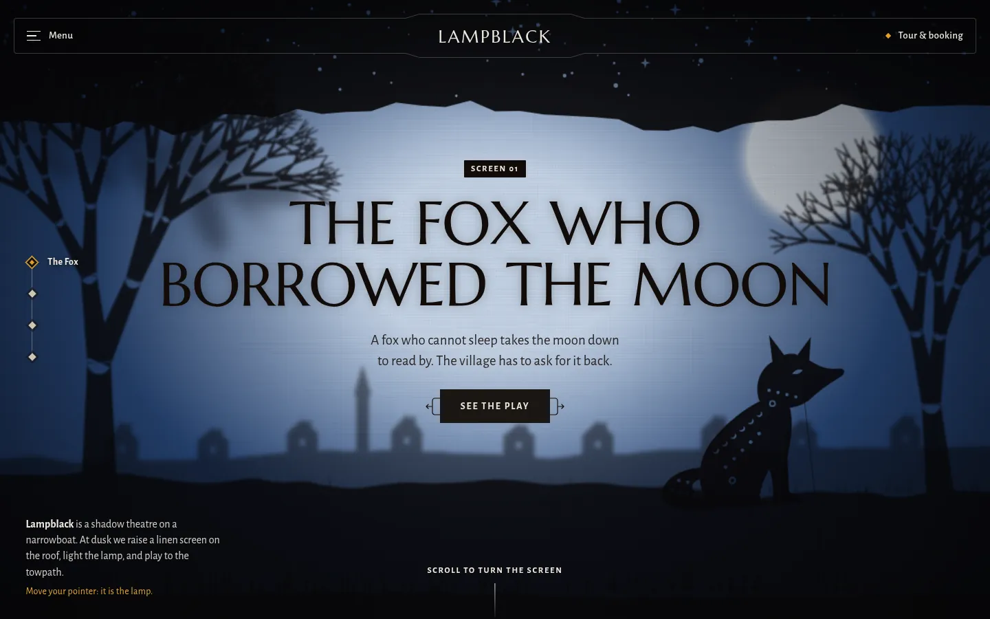 LAMPBLACK: the first screen