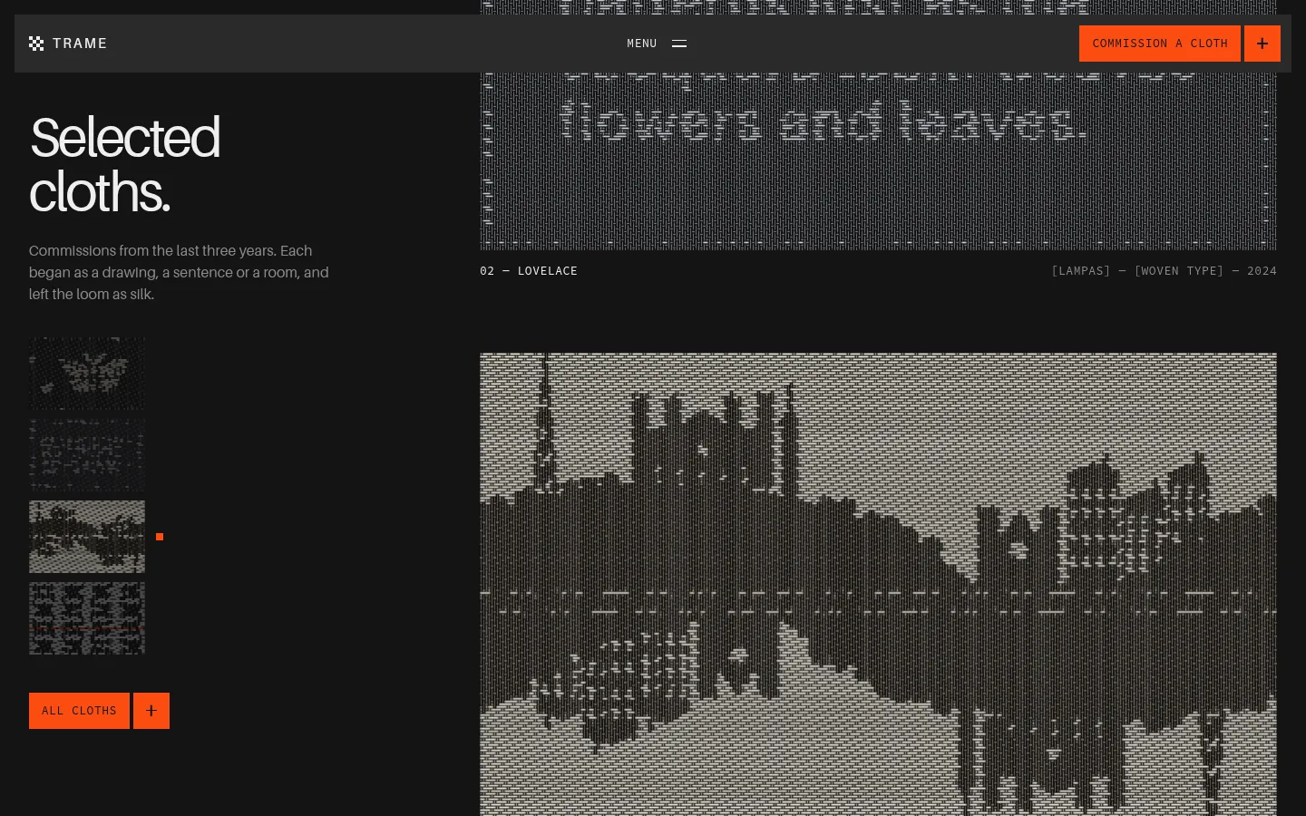 TRAME: a screen further down the page