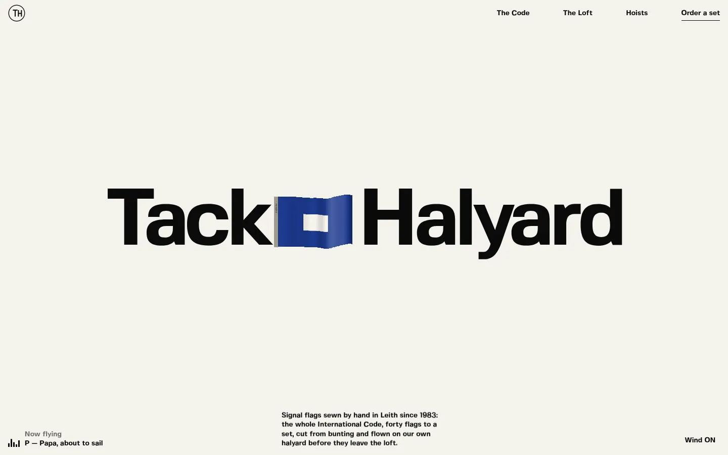 TACK & HALYARD: the first screen