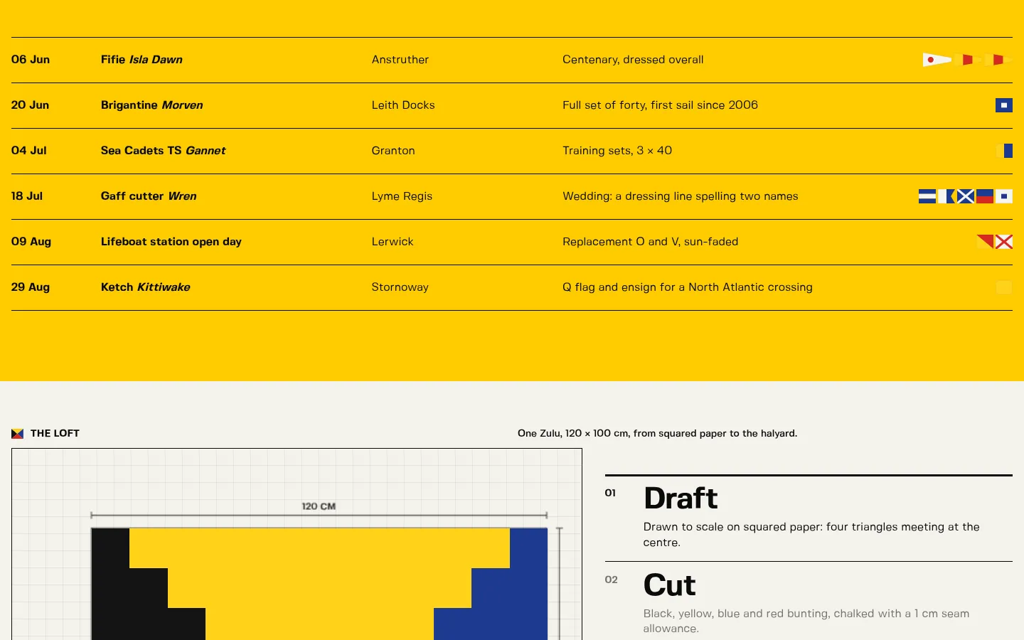 TACK & HALYARD: a screen further down the page