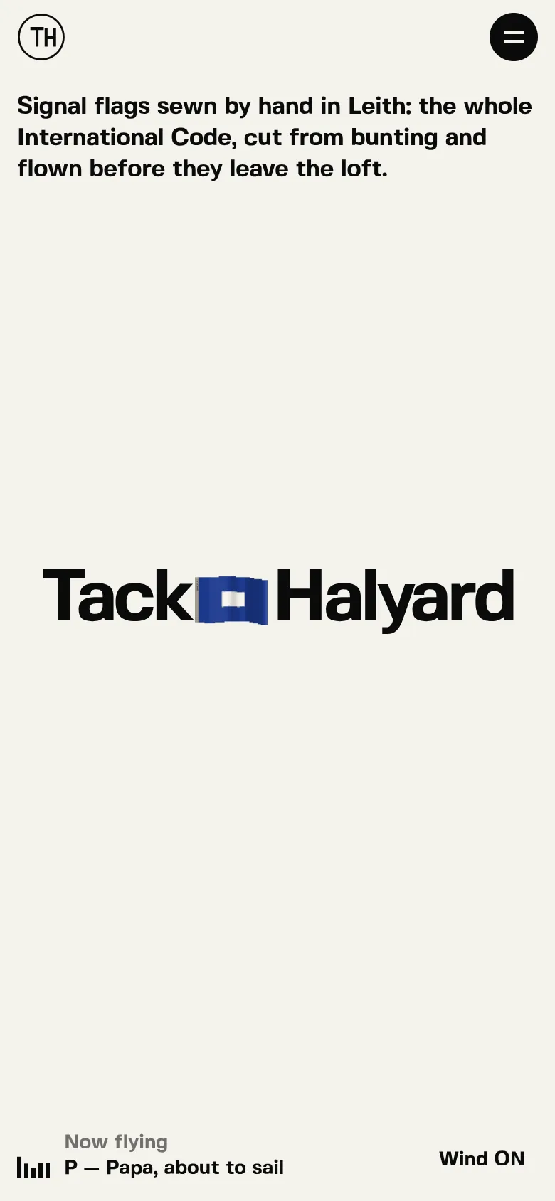 TACK & HALYARD: the first screen on a phone