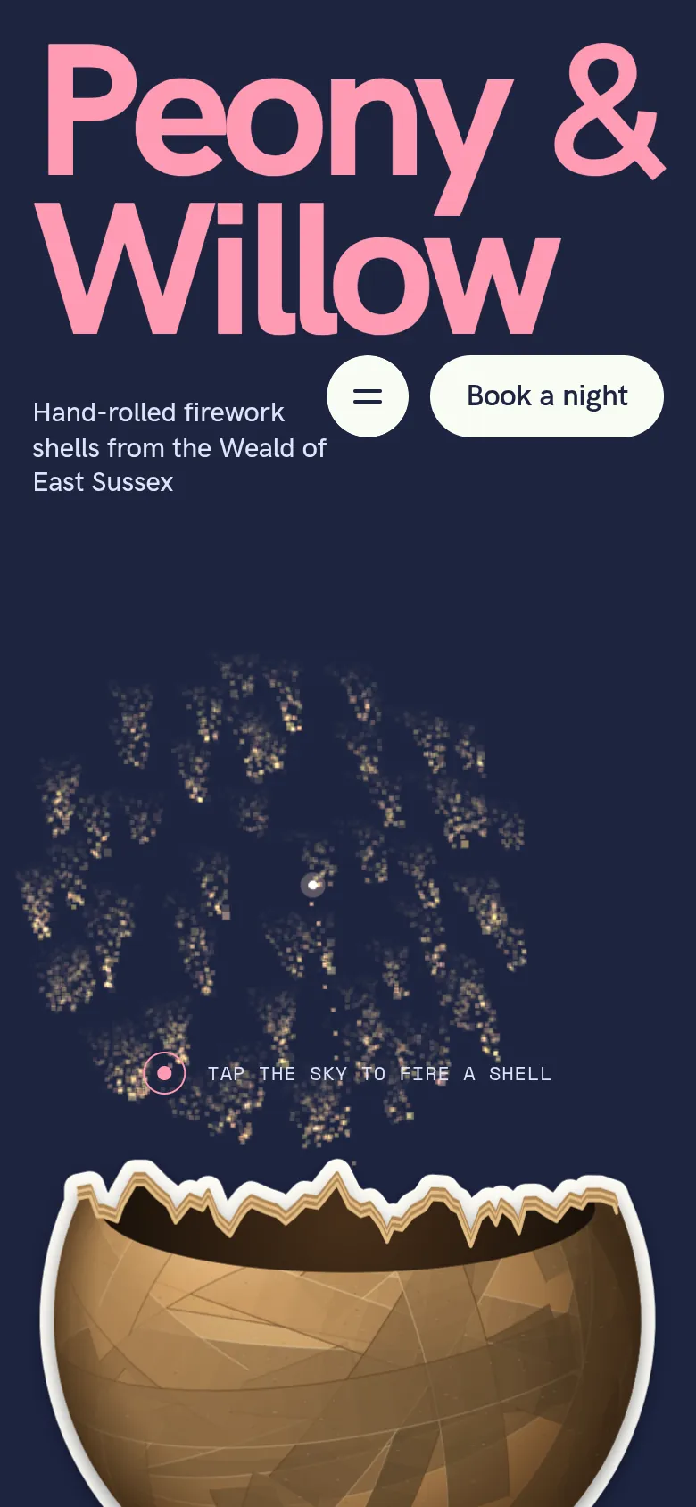 PEONY & WILLOW: the first screen on a phone