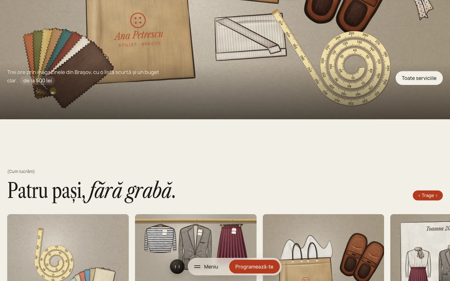 ANA PETRESCU: a screen further down the page