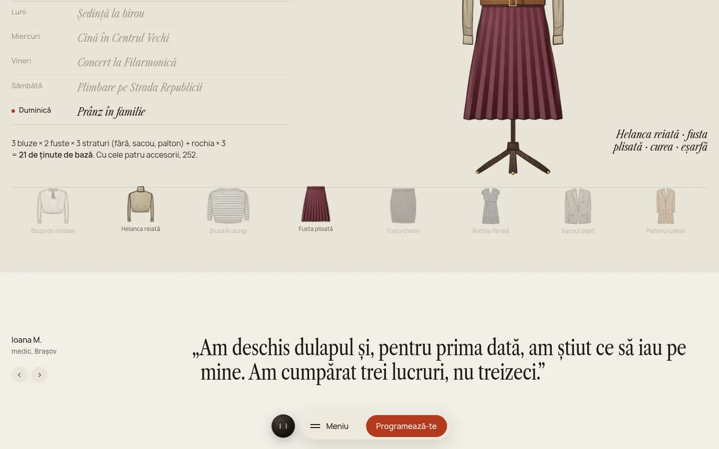 ANA PETRESCU: a screen further down the page