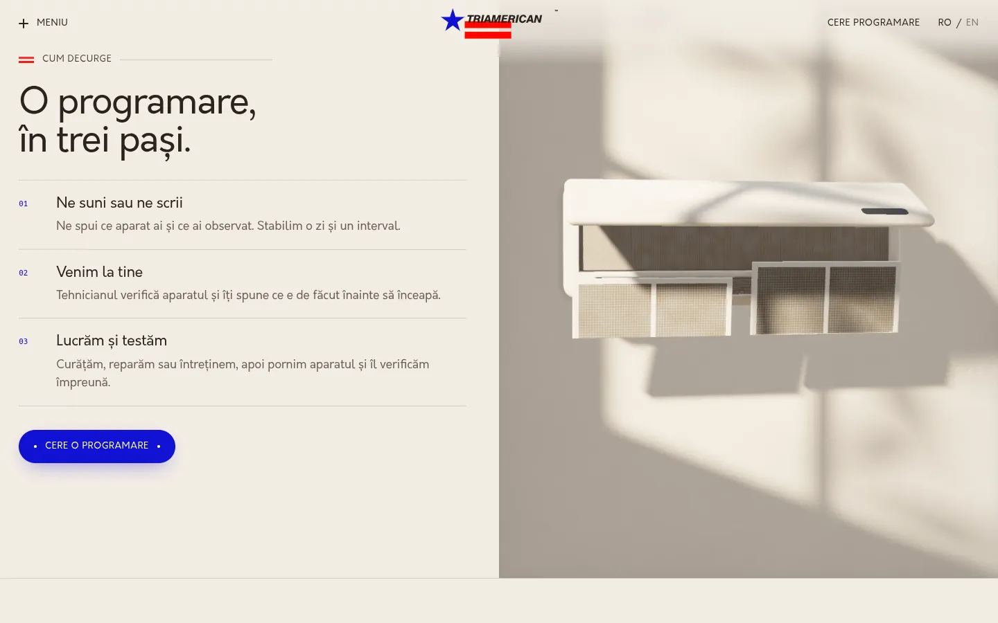 TRIAMERICAN „Porțelan”: a screen further down the page
