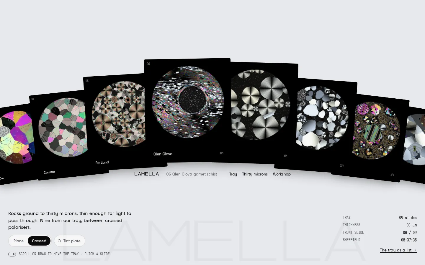 LAMELLA: a screen further down the page
