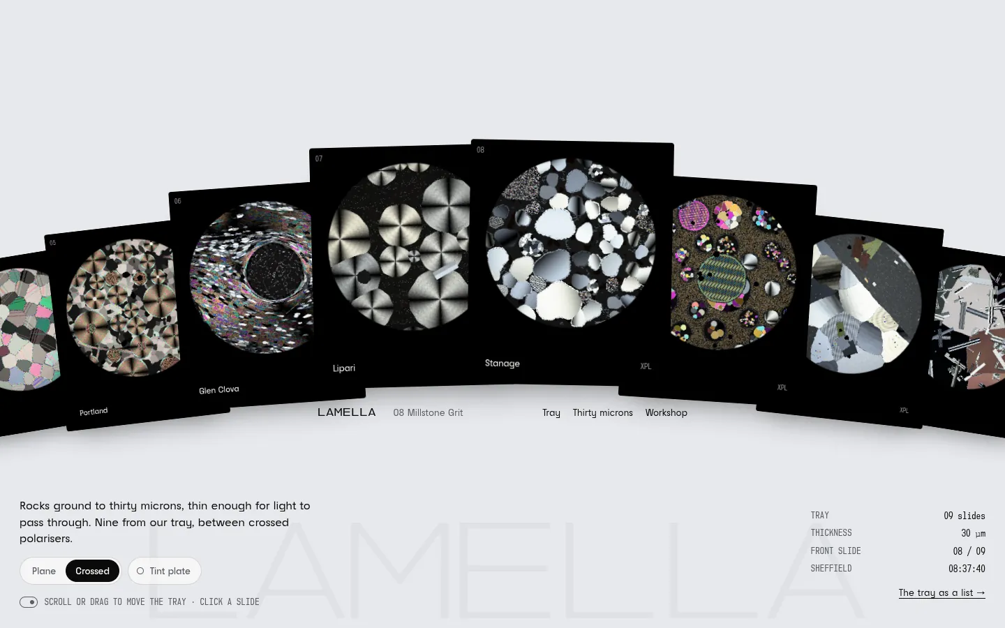 LAMELLA: a screen further down the page