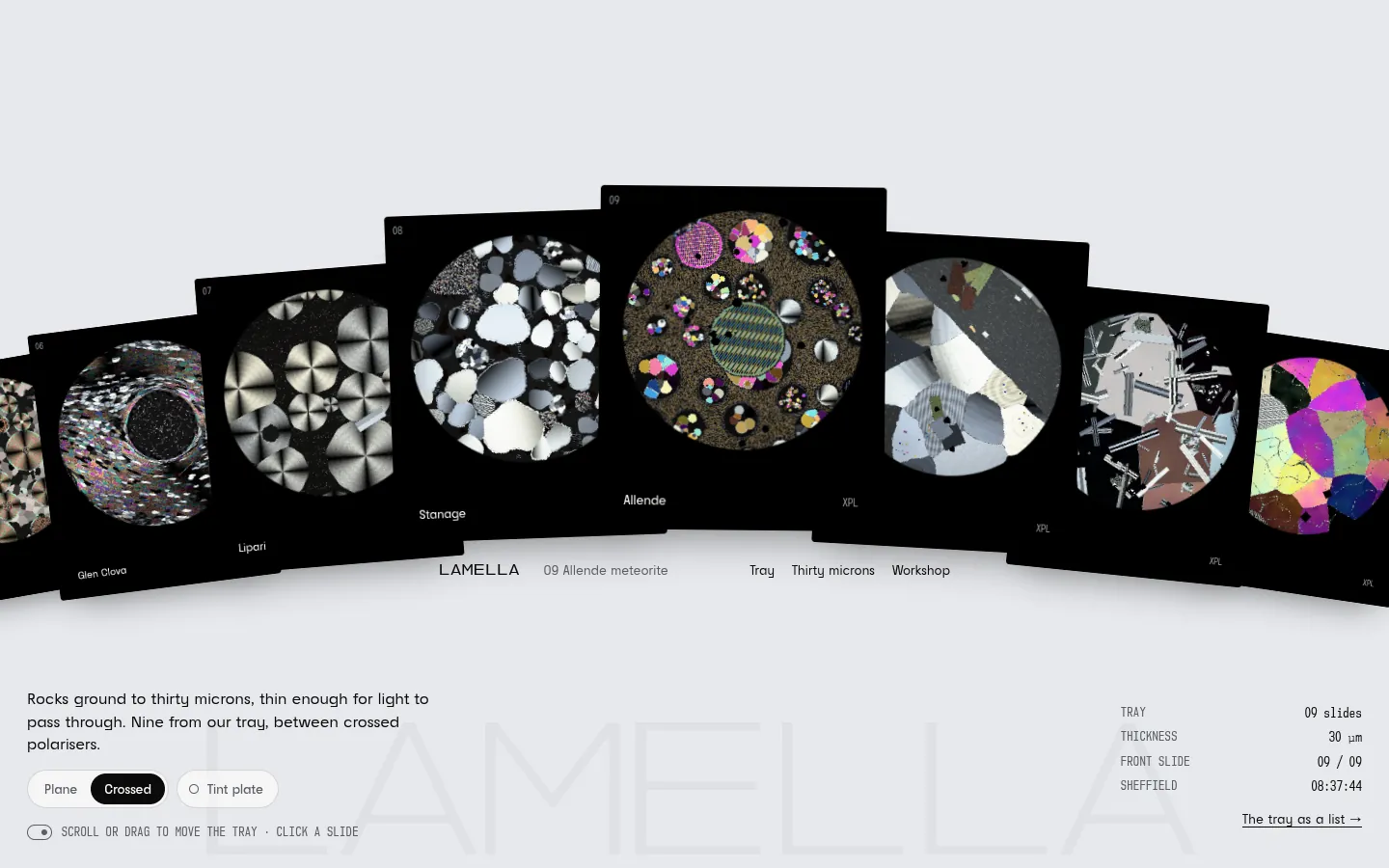 LAMELLA: a screen further down the page