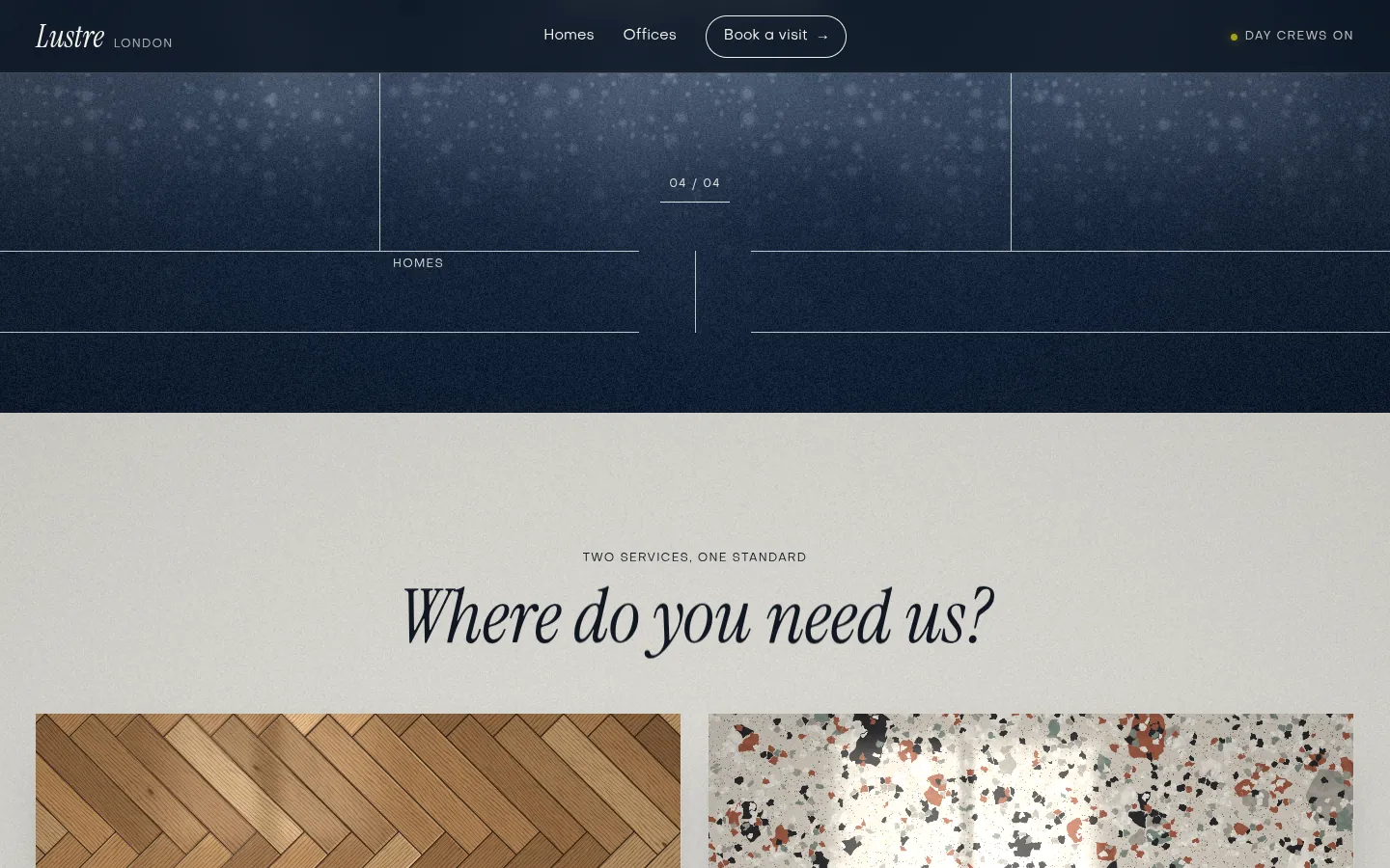 LUSTRE: a screen further down the page