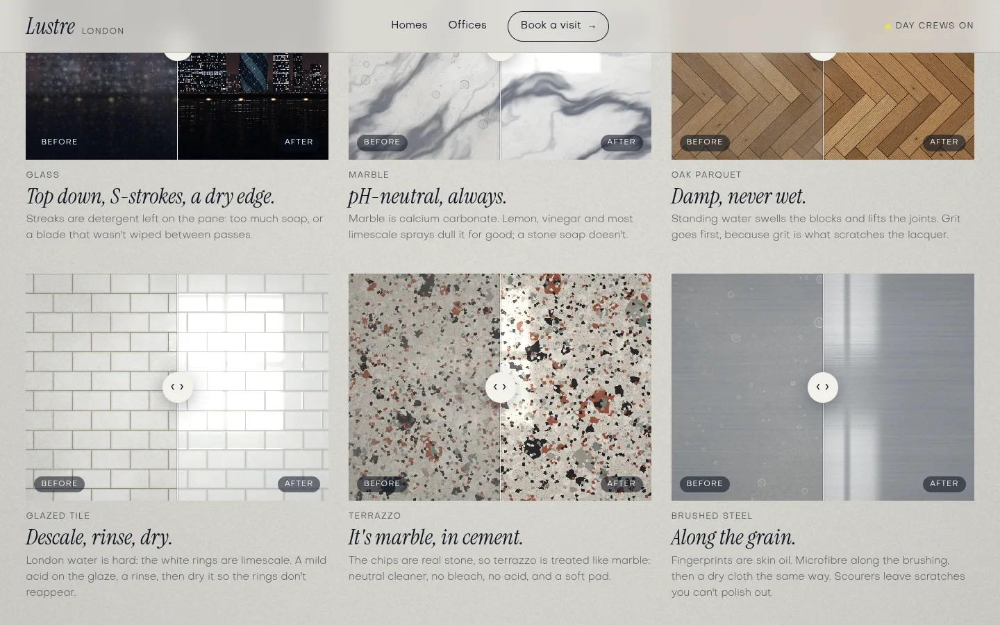 LUSTRE: a screen further down the page