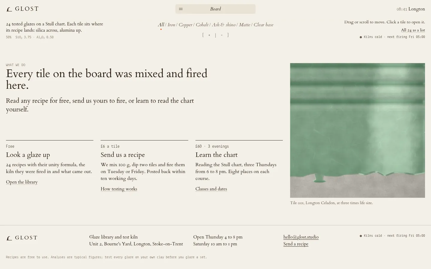 GLOST: a screen further down the page