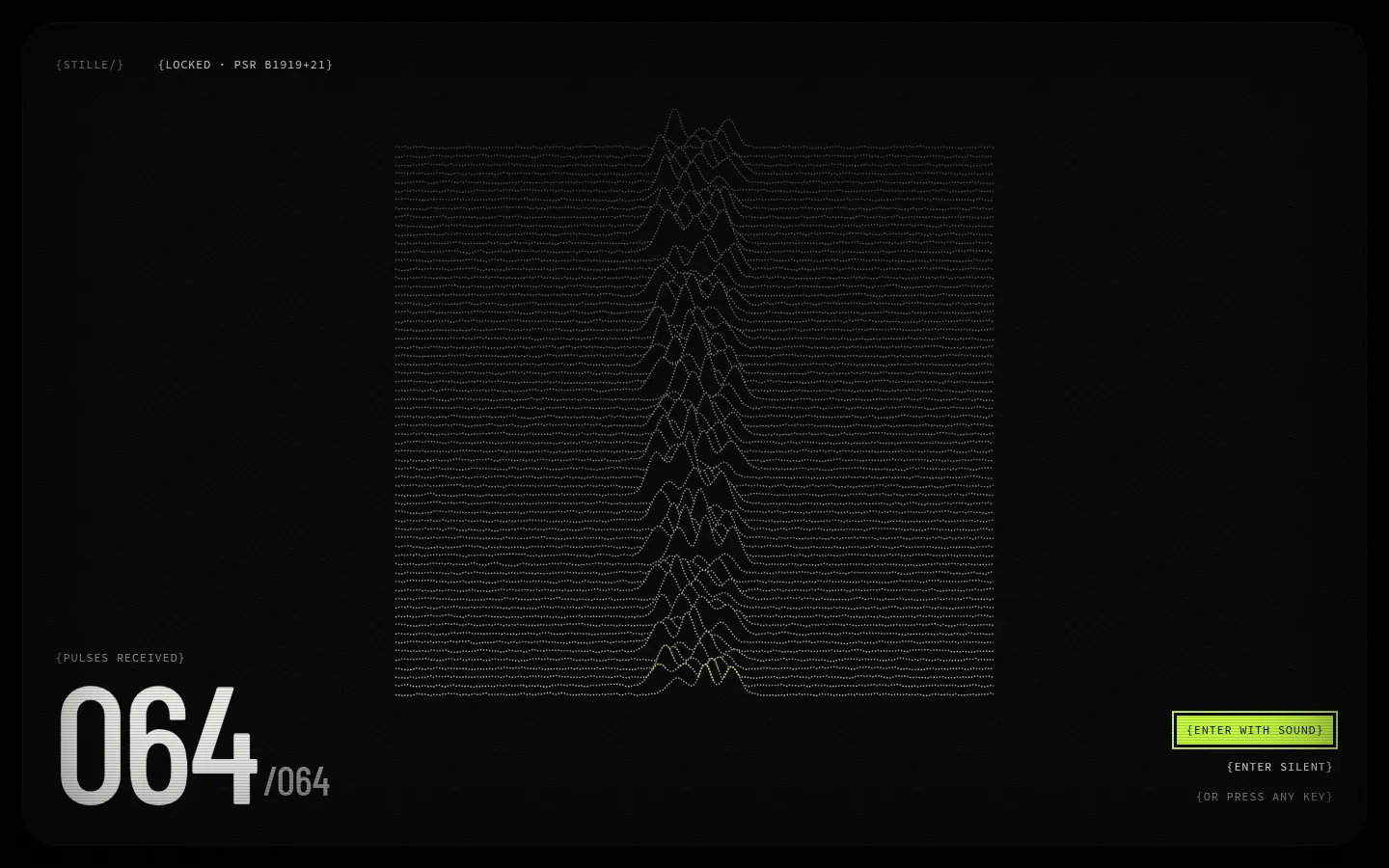 STILLE: the first screen